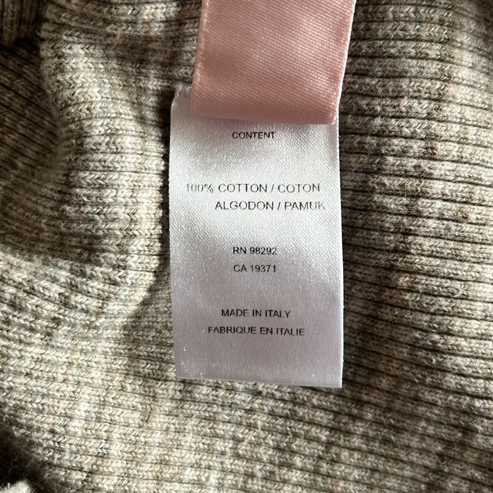 Tibi Printed Combed Cotton Sweater in Brown Crew Neck Fitted‎ Pullover size XXS